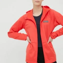 Γυναικεία Με φερμουάρ Αθλητική μπλούζα Columbia Windgates χρώμα: κόκκινο