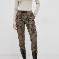 Γυναικεία Υφασμάτινα Παντελόνι Columbia χρώμα: πράσινο