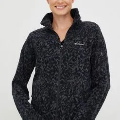 Γυναικεία Με φερμουάρ Αθλητική μπλούζα Columbia Fast Trek Printed χρώμα: γκρι