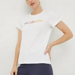 Γυναικεία Κοντομάνικο Αθλητικό μπλουζάκι Columbia Sun Trek άσπρο