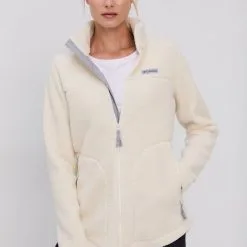 Γυναικεία Με φερμουάρ Μπλούζα Columbia χρώμα: κρεμ