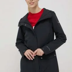 Γυναικεία Μακριά μπουφάν Αδιάβροχο μπουφάν Columbia χρώμα: μαύρο,