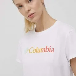 Γυναικεία Κοντομάνικο Αθλητικό μπλουζάκι Columbia Sun Trek Ss Graphic άσπρο
